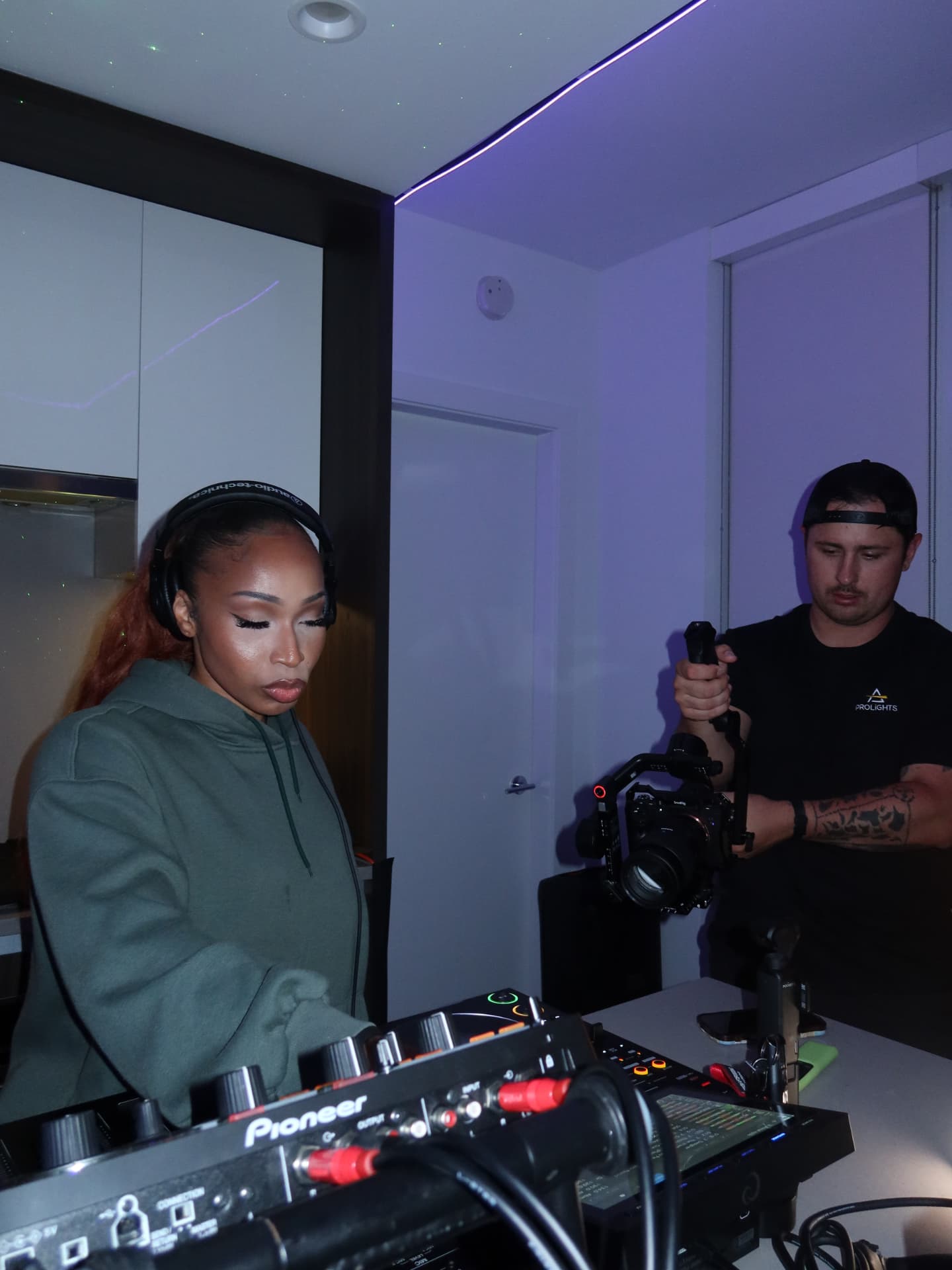 T's Birthday — behind the decks on camera