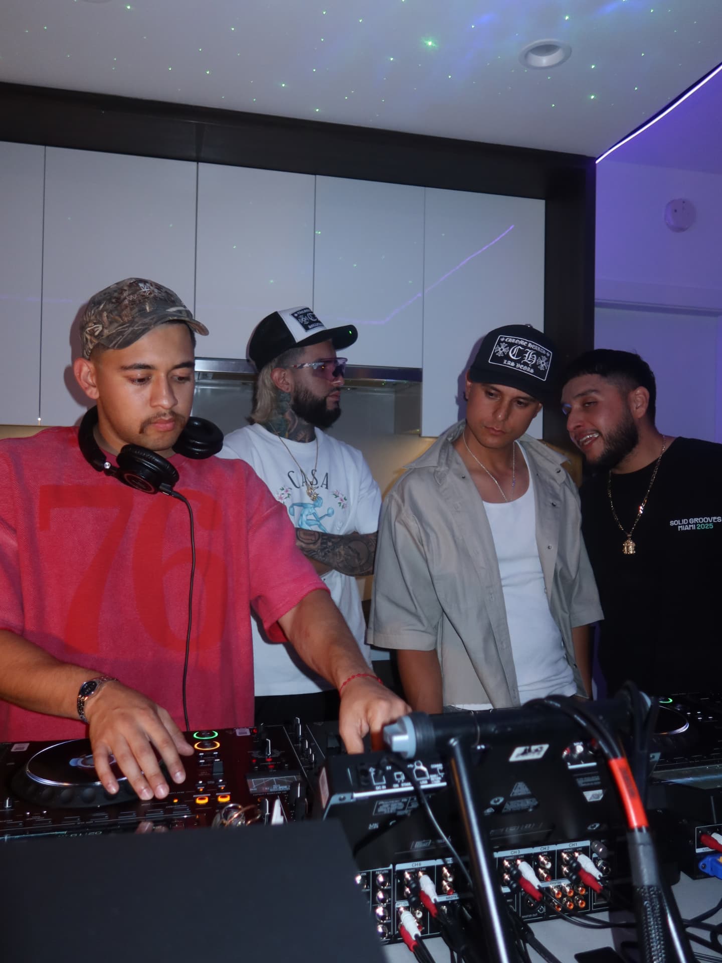 T's Birthday — the crew at the booth